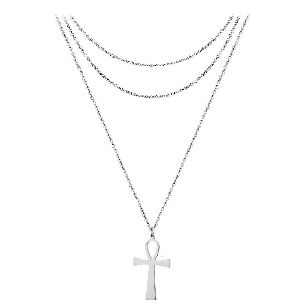 Stainless steel layered necklace