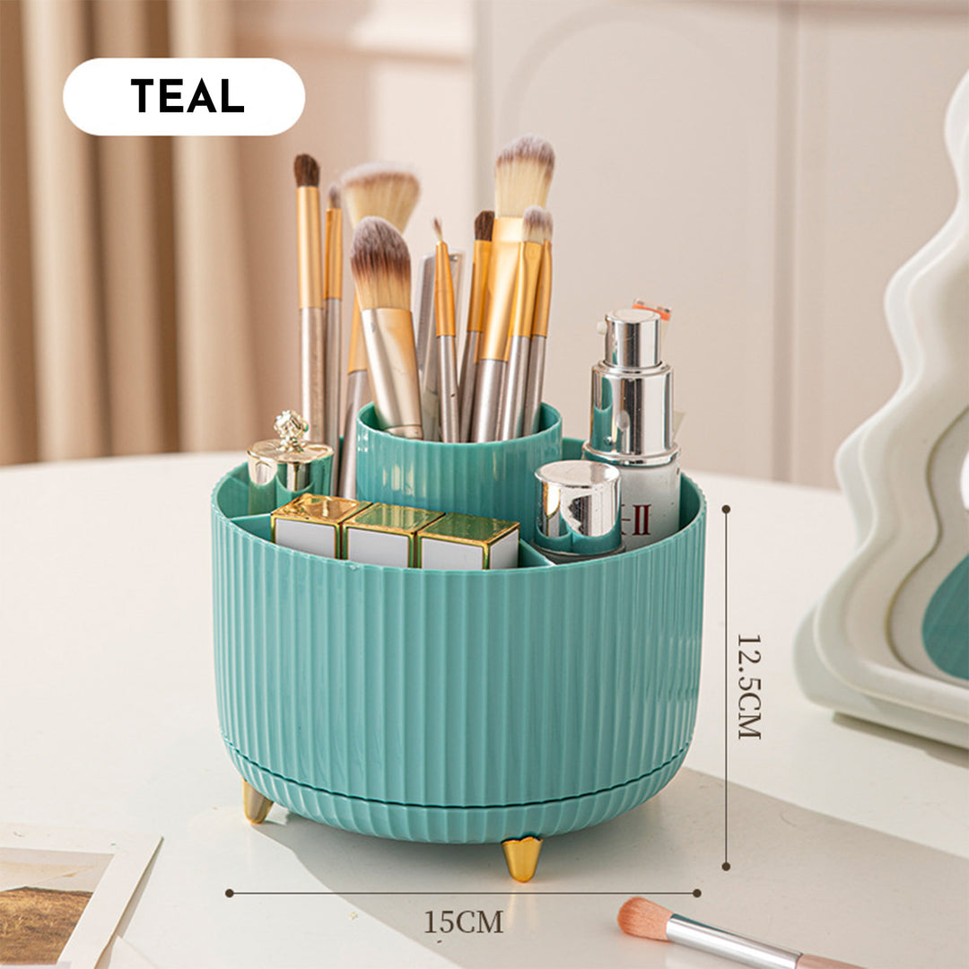 360 Rotating Makeup Brush Holder &amp; Organizer  Countertop Storage For Cosmetics &amp; Skincare 8 Colors