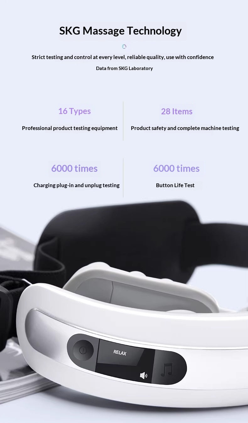 Smart Massage Device Acupoint Music Heat Therapy Fatigue-Relief Eye Mask