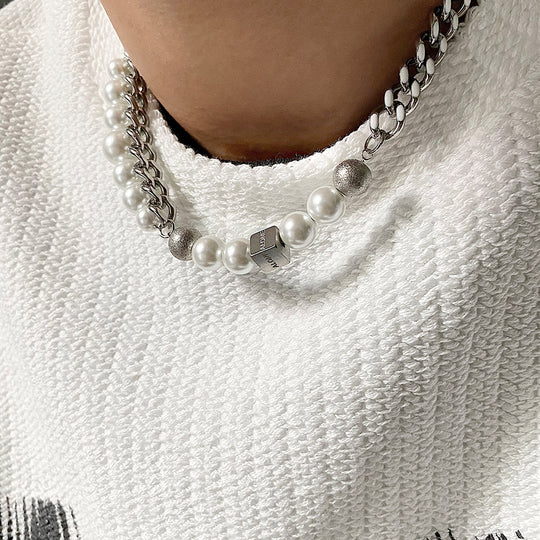 Cuban Pearl Necklace Double Layered