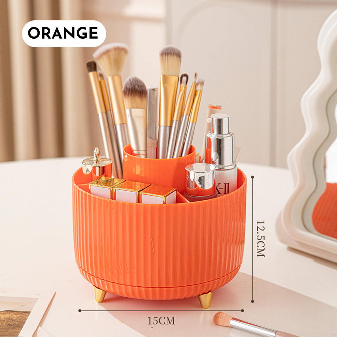 360 Rotating Makeup Brush Holder &amp; Organizer  Countertop Storage For Cosmetics &amp; Skincare 8 Colors