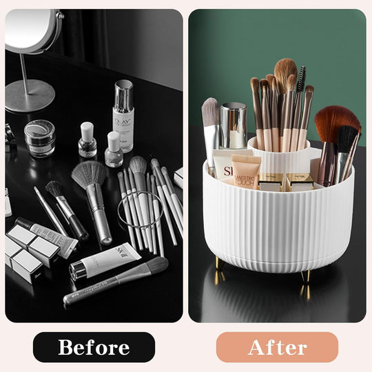 360 Rotating Makeup Brush Holder &amp; Organizer  Countertop Storage For Cosmetics &amp; Skincare 8 Colors