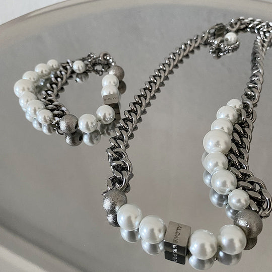 Cuban Pearl Necklace Double Layered
