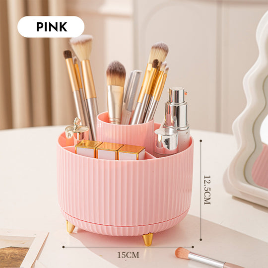 360 Rotating Makeup Brush Holder &amp; Organizer  Countertop Storage For Cosmetics &amp; Skincare 8 Colors
